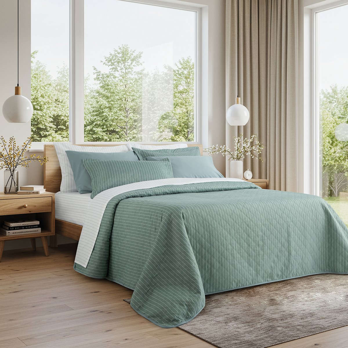 Dormitorio luminoso de la colección Primavera Verano AFS Hogar